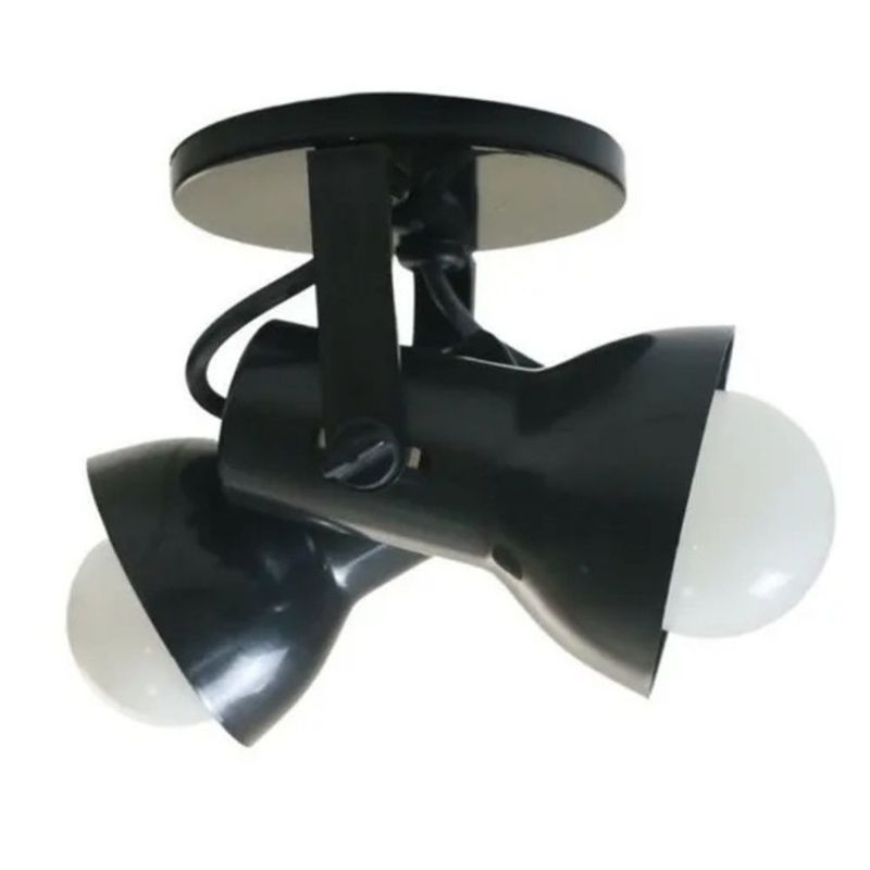 Spot-de-Sobrepor-Cone-em-Polibutileno-Preto-para-2-Lampadas-E27