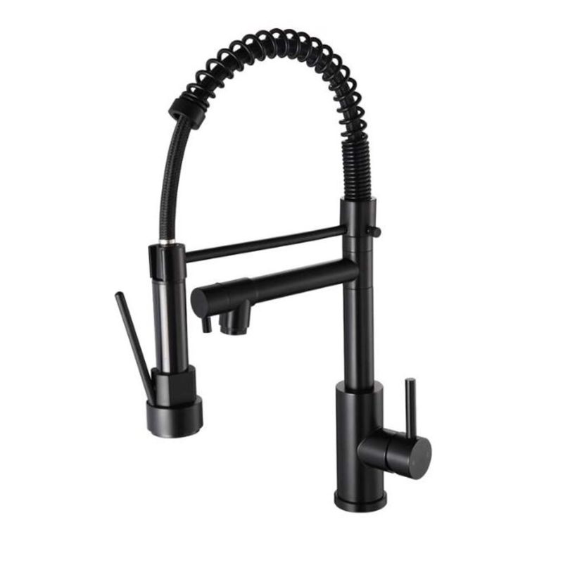 Monocomando-para-Cozinha-Mesa-Bica-Alta-1-4V-Preto-Gourmet-Flex-48cm