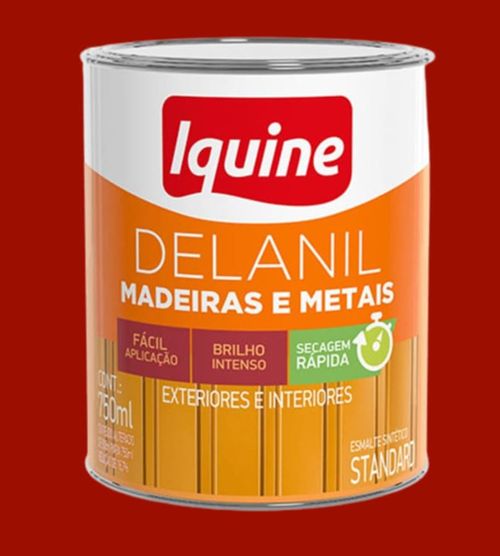 Esmalte Standard Sintético Alto Brilho Delanil Vermelho 750ml