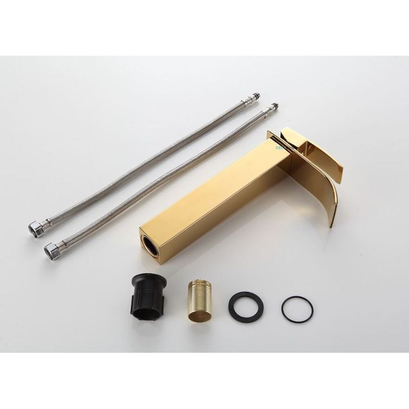 Monocomando-para-Banheiro-Mesa-Bica-Alta-Dourado-Cascata-Luxo