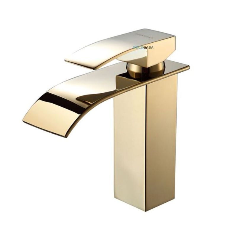 Monocomando-para-Banheiro-Mesa-Bica-Baixa-Dourado-Cascata-Luxo