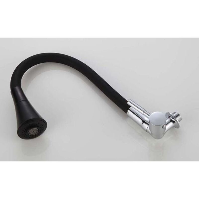 Torneira-para-Cozinha-Parede-1-4V-Bica-Alta-Preto-Conic-Flexivel