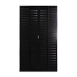 Porta-Balcao-Veneziana-6-Folhas-Vidro-Liso-Aluminio-Preto-210x150cm