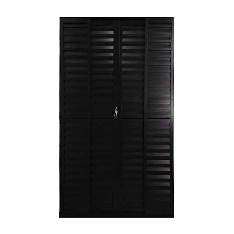 Porta-Balcao-Veneziana-6-Folhas-Vidro-Liso-Aluminio-Preto-210x150cm