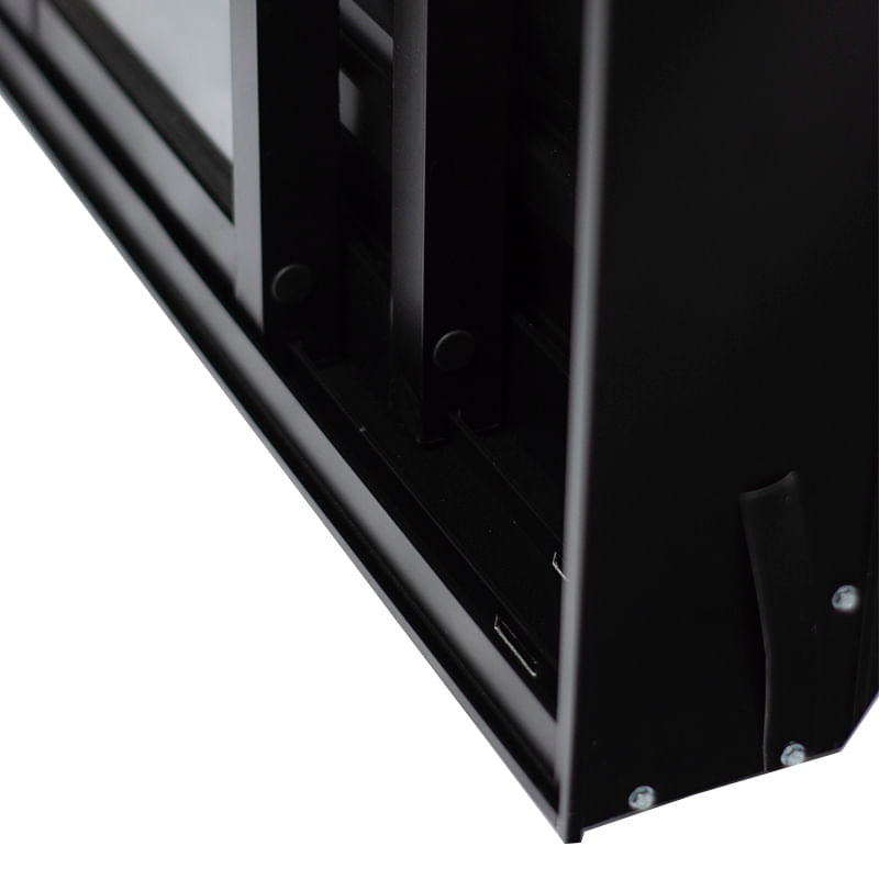 Porta-Balcao-Veneziana-6-Folhas-Vidro-Liso-Aluminio-Preto-210x150cm
