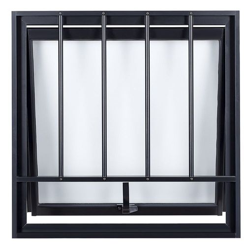 Maxim-ar Vidro Boreal com Grade Alumínio Preto 60x60cm