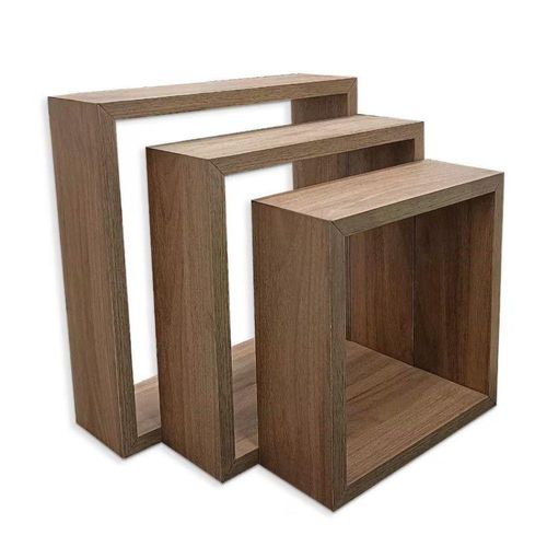 Kit Nicho MDF Amadeirado 28x23x18cm com 3 Peças