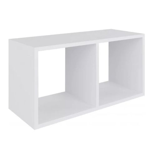 Nicho Retangular Duplo MDF Branco 60x20x1,5cm