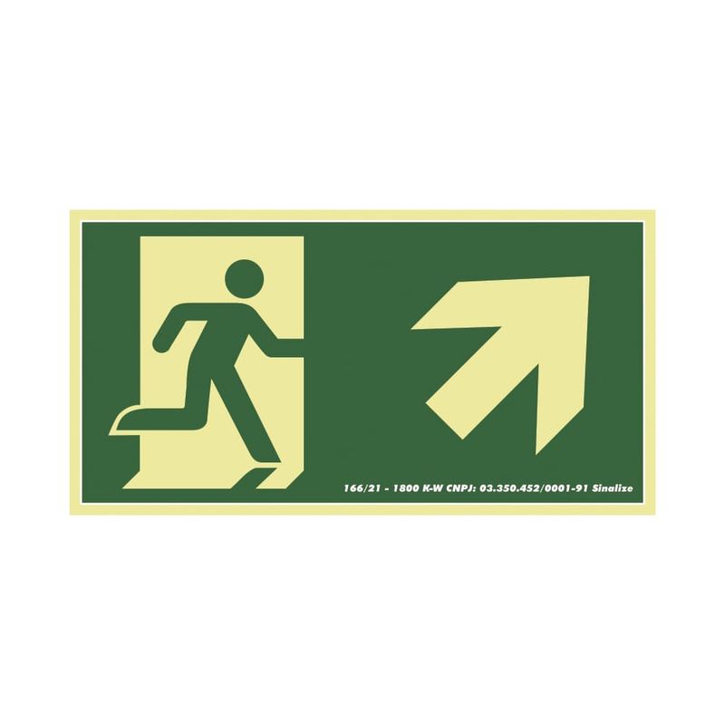 Placa-Saida-Direita-Cima-30x15cm-em-PVC-Fotoluminescente