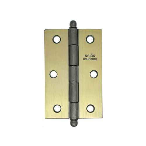 Dobradiça Pino Bola 3"X1.15/16" até 15Kg Latonada Oxidada 03 Peças