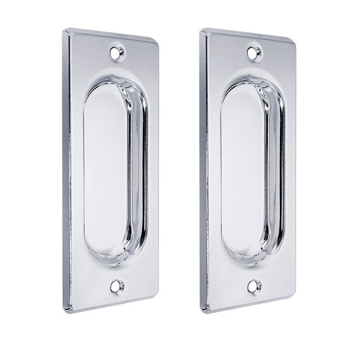 Concha Lisa de Embutir Média 40x100mm Aço Cromado 02 Peças