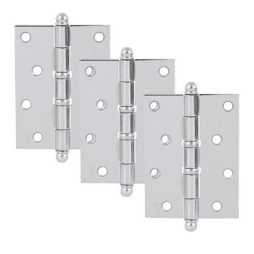 Dobradiça Pino Bola 4"X3" até 48Kg Cromada 03 Peças