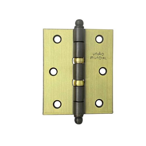 Dobradiça Pino Bola 3"X2.1/2" até 24Kg Latonada Oxidada 03 Peças