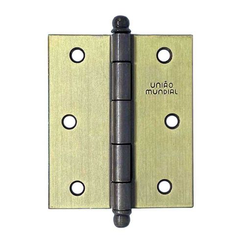 Dobradiça Pino Bola 3"X2.1/2" até 21Kg Latonada Oxidada 03 Peças