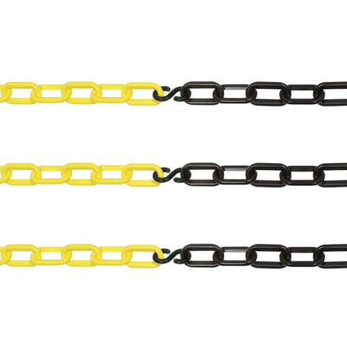 Corrente Plástica Preta e Amarela Elo 6mm por Metro