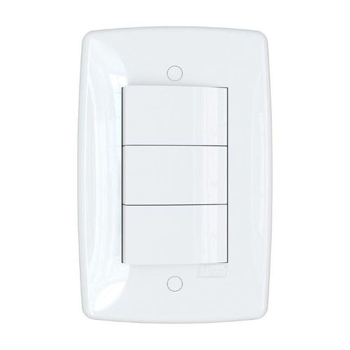 Conjunto 3 Interruptores Simples 10A/250V 4x2 Branco Finesse+