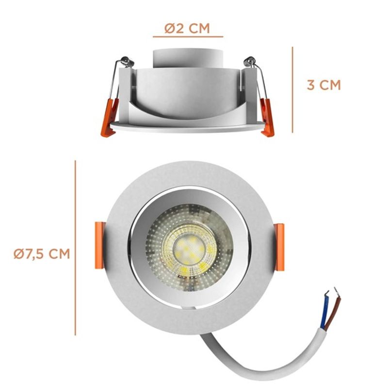 Spot-Led-Easy-Decor-Embutir-Redondo-Branco-3W-270-Lumens-Luz-Amarela
