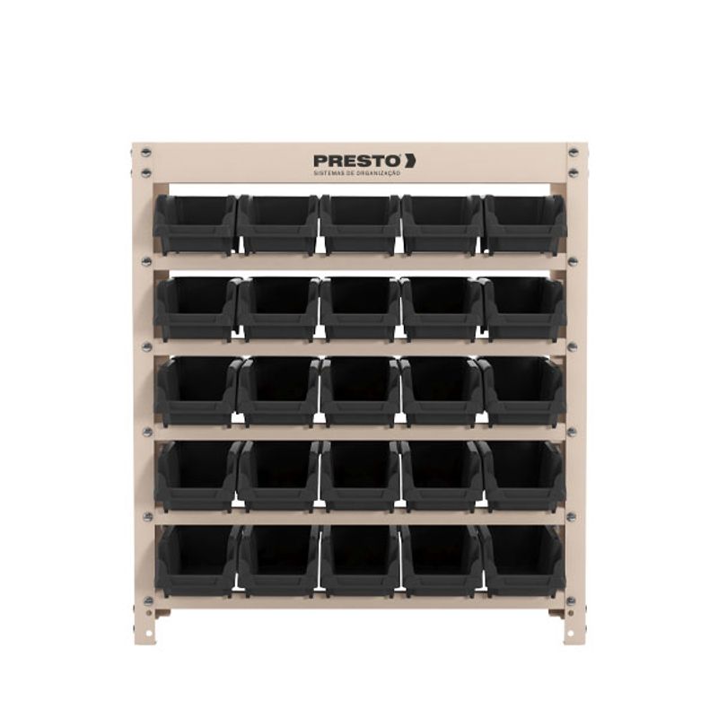 Kit-Estante-Organizadora-com-25-Gavetas-Pretas-60x66x185cm-Aco-Bege
