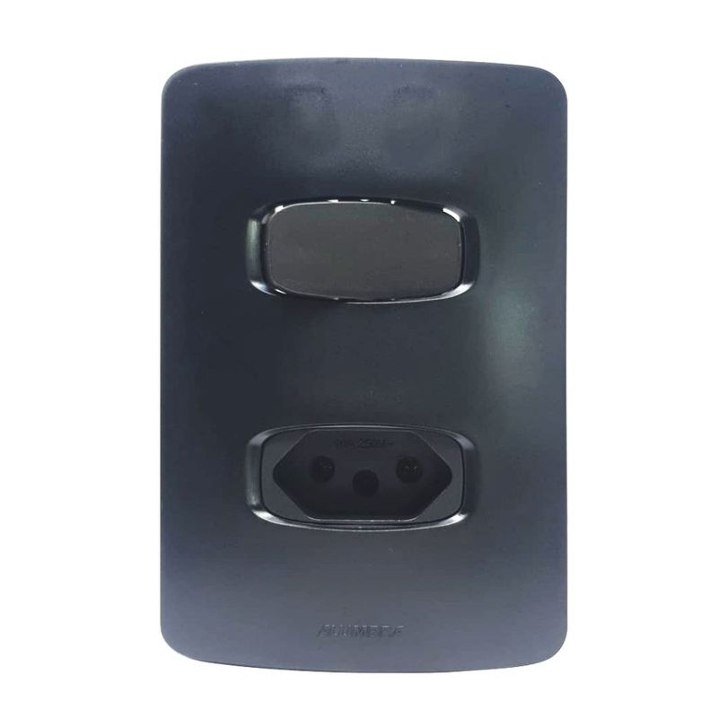 Conjunto-Interruptor-Simples---Tomada-2P-T-10A-4x2-Preto-Gracia-Maxx
