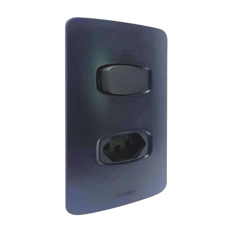 Conjunto-Interruptor-Simples---Tomada-2P-T-10A-4x2-Preto-Gracia-Maxx
