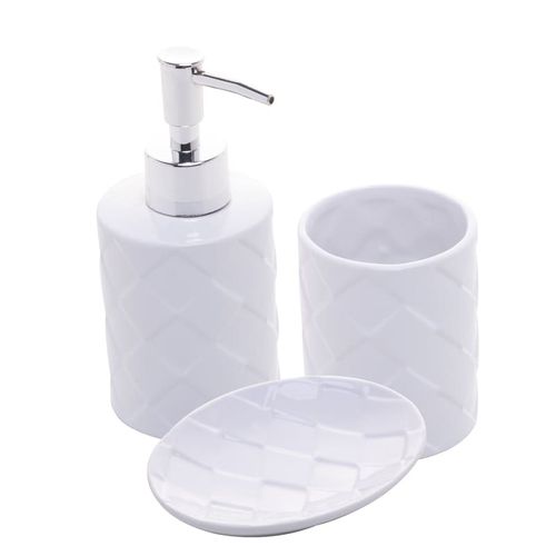 Kit Banho 3 peças Cerâmica Branco Toulon Lyor Black Diamond