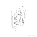 Fechadura-Externa-Roseta-Quadrada-Trinco-Rolete-45MM-1005-Inox-Cromado