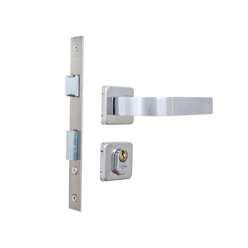 Fechadura-Externa-Roseta-Quadrada-Modena-40mm-Cromado