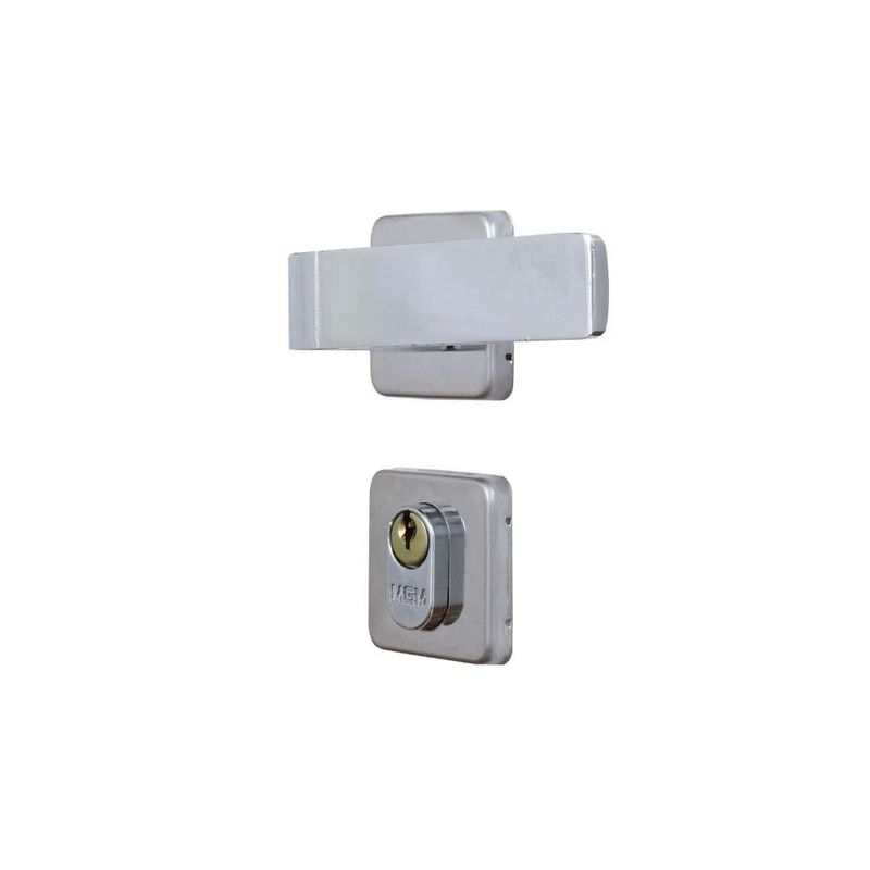 Fechadura-Externa-Roseta-Quadrada-Modena-40mm-Cromado