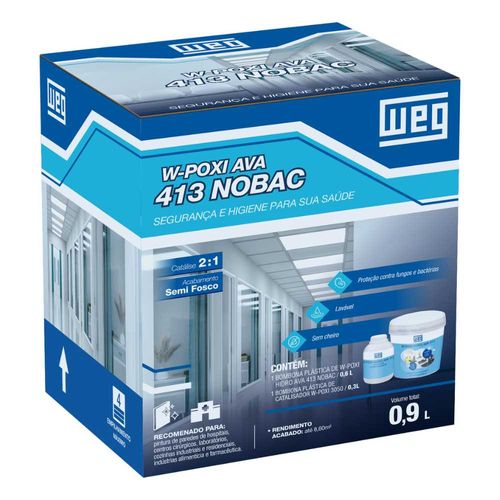 Kit Tinta Premium Epóxi AVA 413  Branco  com Catalisador 0,6L Weg