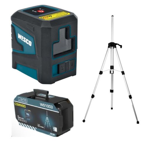 Combo nível a laser Verde 15 Metros e Tripé WS8915K+WS9972 Wesco