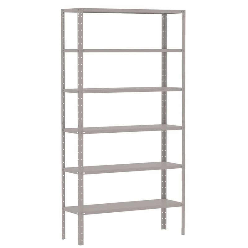Estante-Aco-Dupla-Flex-para-06-Bandejas-ate-25Kg-176x92x30cm-Cinza