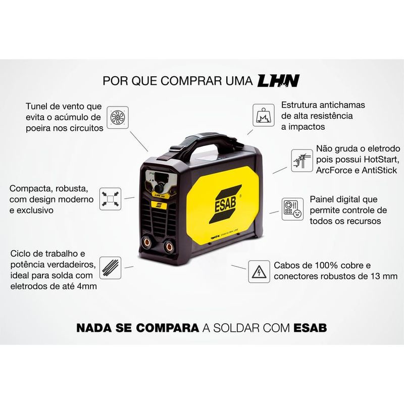 Inversora-de-Solda-160A-Eletrodo-Tig-ROGUE-LHN-162I-127-220V-Esab