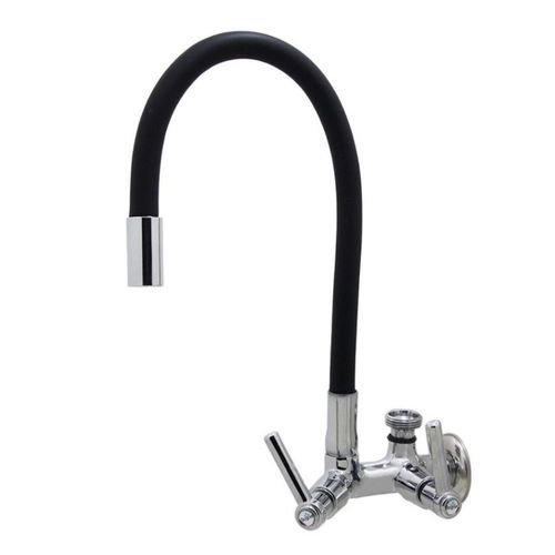 Torneira para Tanque/Jardim Parede Longa Flexível C29 Preto