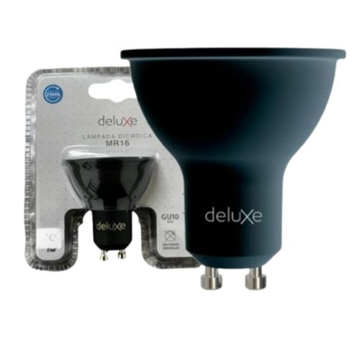 Lâmpada de LED Dicroica Preta MR16 4,8W GU10 350 Lúmens Luz Neutra