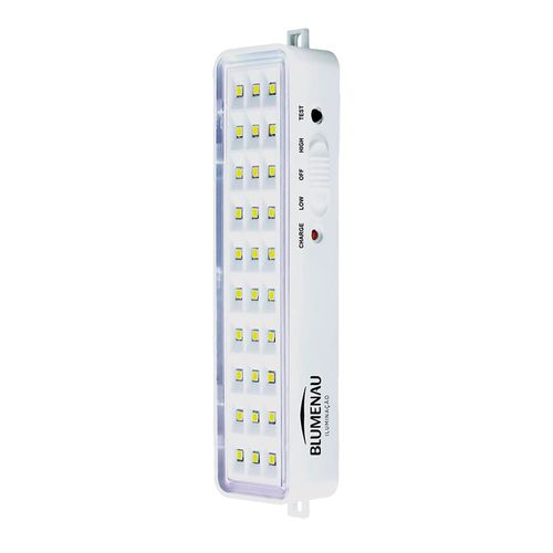 Luminária de Emergência LED Barra Branca 1W Luz Branca 100 lúmens