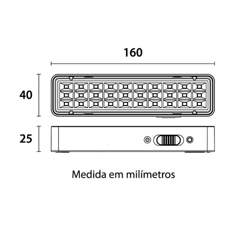 Luminaria-de-Emergencia-LED-Barra-Branca-1W-Luz-Branca-100-lumens