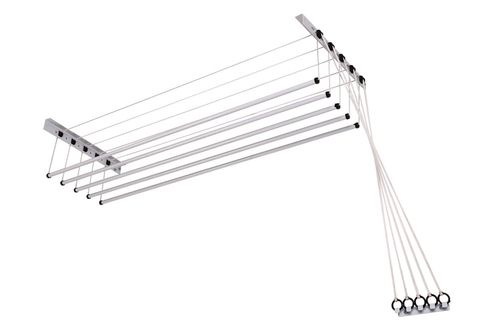 Varal de Teto ou Parede em Aço Branco 1,20x0,38cm Maxeb