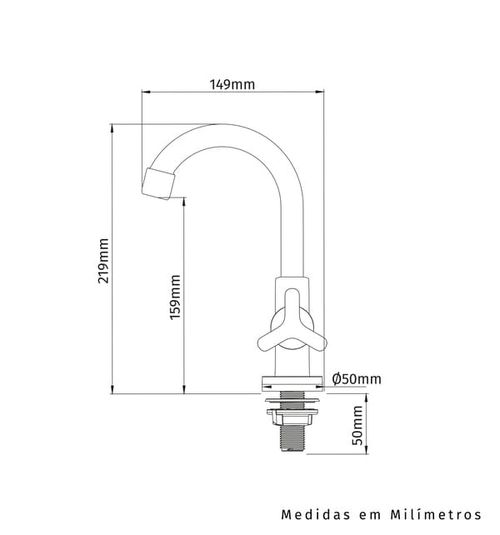 Torneira para Banheiro Mesa Bica Alta Branca Sicilia