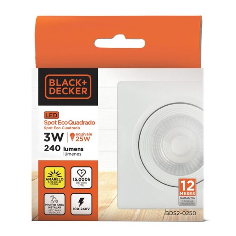Spot-de-Led-de-Embutir-Quadrado-Branco-Eco-3W-240-Lumens-Luz-Amarela