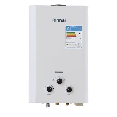 Aquecedor de Água a Gás GN 9L M090 CFH Mecânico Pilha Branco Rinnai