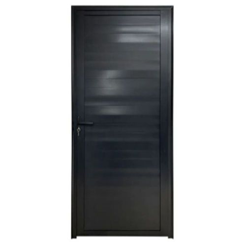 Porta Laminada Fechada Alumínio Preto Direito 210x60cm