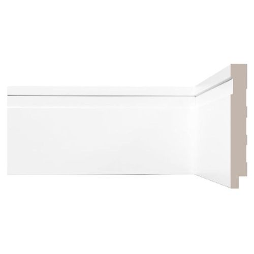 Rodapé Poliestireno Branco Frisado 10x1,5x240cm