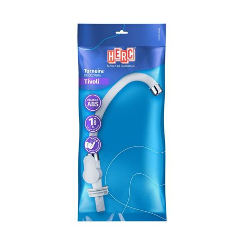 Torneira para Cozinha Mesa 1/4V Bica Móvel Branco/Cromado Tivoli