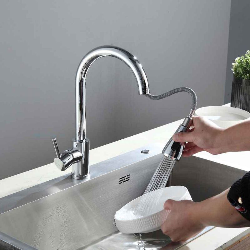 Monocomando-para-Cozinha-Mesa-Bica-Alta-Cromado-Flexivel-42-cm