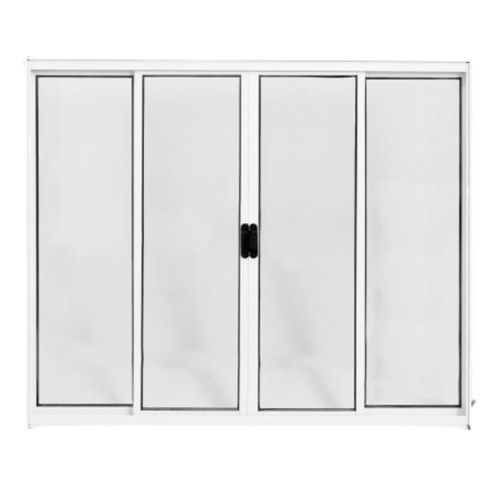 Janela de Correr 4 Folhas sem Grade Alumínio Branco 100x200cm