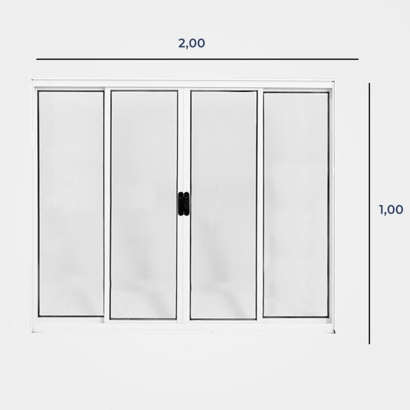 Janela-de-Correr-4-Folhas-sem-Grade-Aluminio-Branco-100x200cm