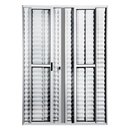 Porta Balcão Veneziana 6 Folhas Vidro Liso Alumínio Branco 210x150cm