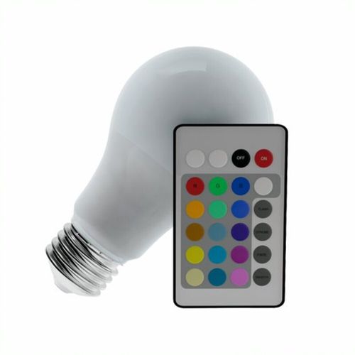 Lâmpada de LED Bulbo A60 3,5W E27 com Controle Remoto 329 Lúmens RGB