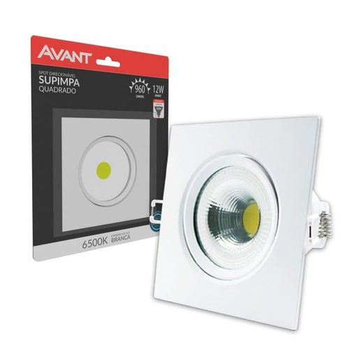 Spot de LED Authentic Embutir Quadrado 12W 960 Lúmens Luz Branca