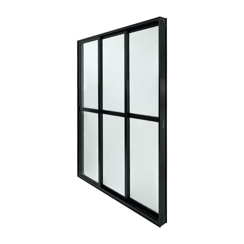 Porta-Balcao-3-Folhas-Vidro-Liso-Aluminio-Preto-210x150cm